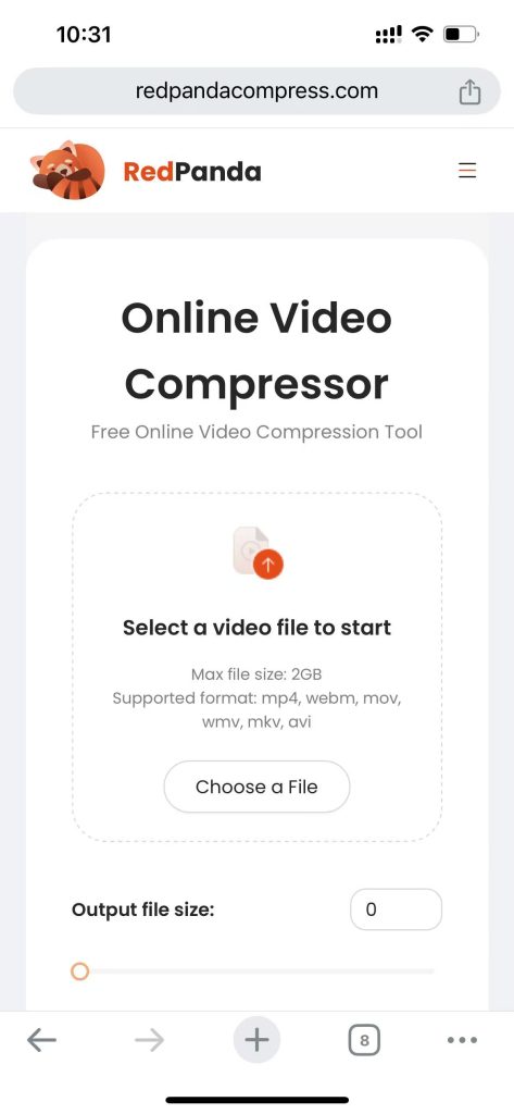 redpandacompress.com mobile view