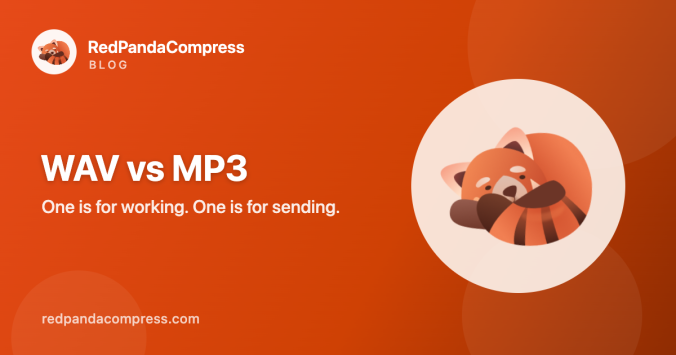 WAV vs MP3 audio format comparison — RedPandaCompress blog cover